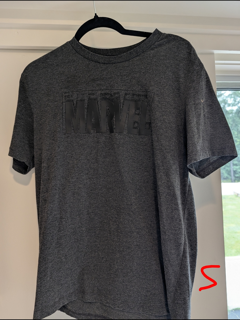 Marvel Men's Charcoal Gray Logo Short Sleeve Tee
